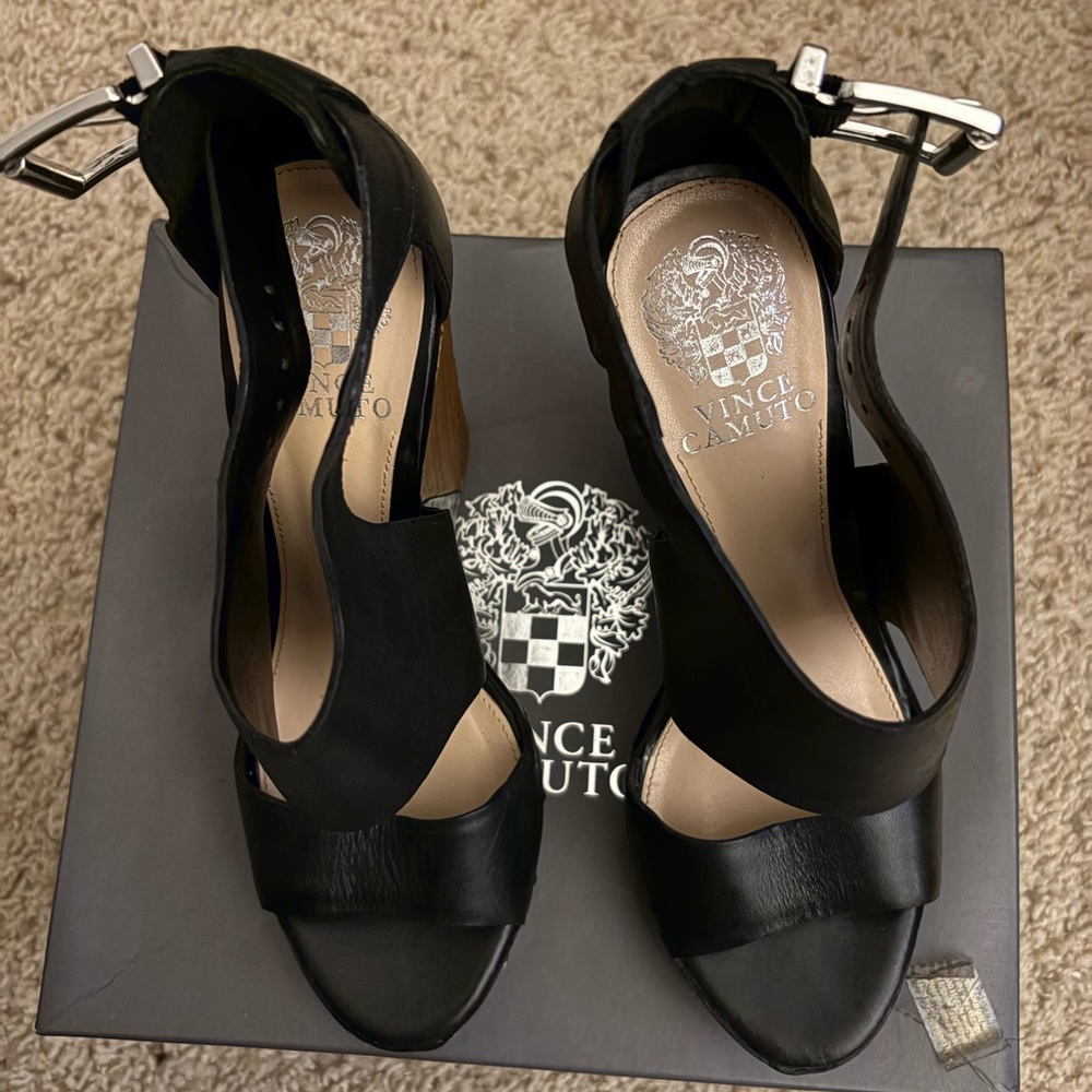 Vince Camuto Black Strappy Heels